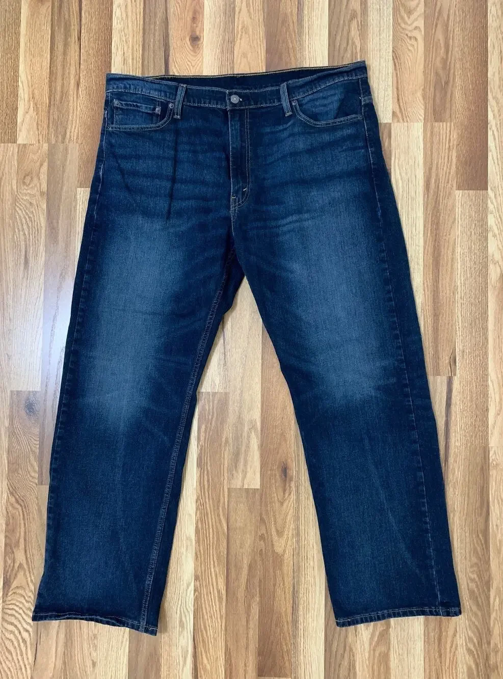 Levi's 569 Loose Straight Fit Mens 40x30 (tagged 40x34) Dark Wash Denim Whiskers